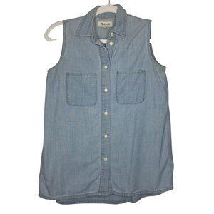 Madewell Chambray Sleeveless Shirt Size XXS